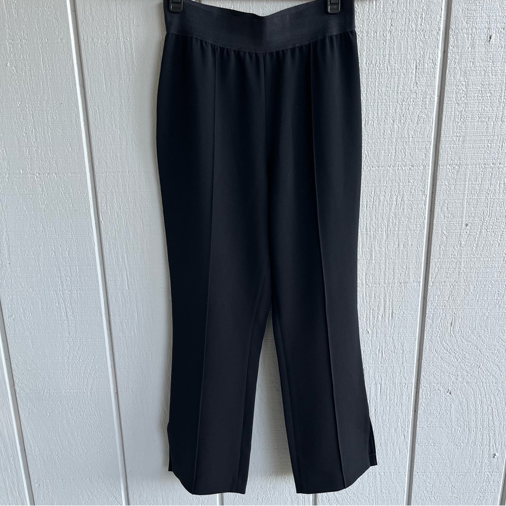 Cinq a Sept Brianne Crepe Crop Pants Elastic Waist Black Size 2